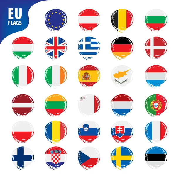 Banderas de la Unión Europea — Vector de stock