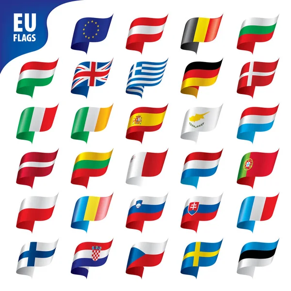 Banderas de la Unión Europea — Vector de stock