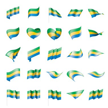 Gabon bayrak, vektör çizim