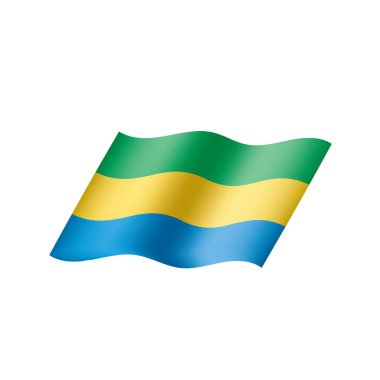 Gabon bayrak, vektör çizim