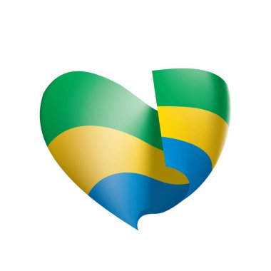 Gabon bayrak, vektör çizim