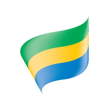 Gabon bayrak, vektör çizim