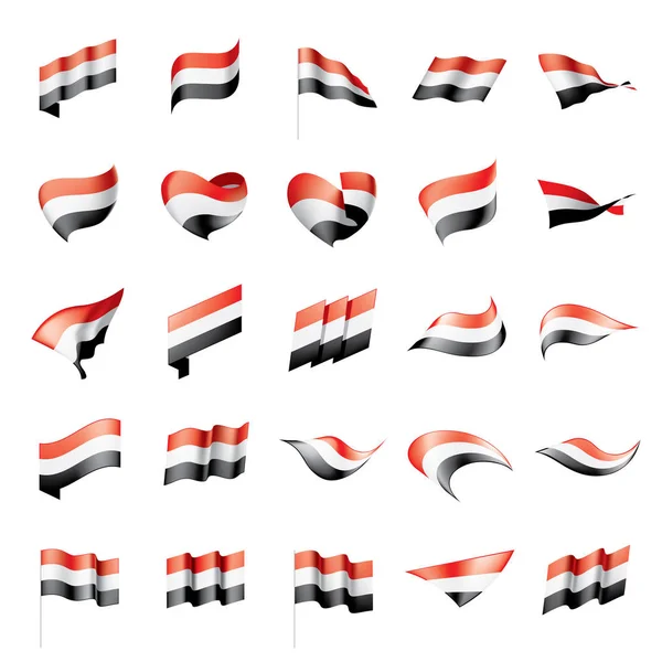 Bandera yemení, ilustración vectorial — Vector de stock