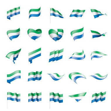 Sierra Leone bayrak, vektör çizim