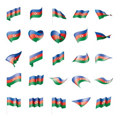 Azerbaycan bayrağı, vektör illüstrasyonu