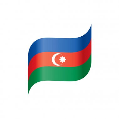 Azerbaycan bayrağı, vektör illüstrasyonu