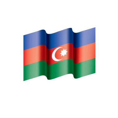Azerbaycan bayrağı, vektör illüstrasyonu