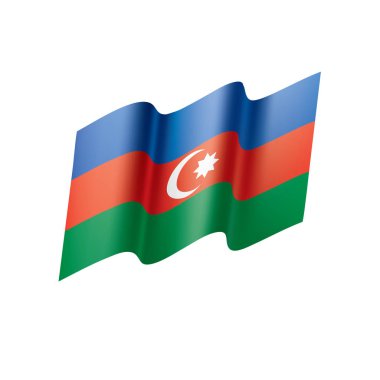 Azerbaycan bayrağı, vektör illüstrasyonu