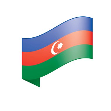 Azerbaycan bayrağı, vektör illüstrasyonu
