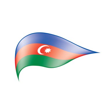 Azerbaycan bayrağı, vektör illüstrasyonu