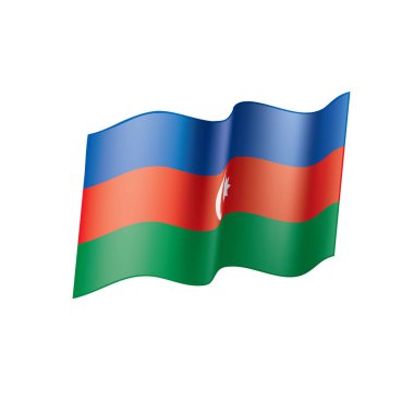 Azerbaycan bayrağı, vektör illüstrasyonu