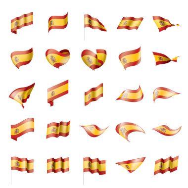 İspanya bayrağı, vektör illüstrasyonu