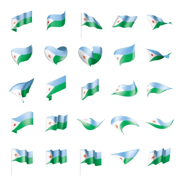 Vlag van Djibouti, vectorillustratie — Stockvector