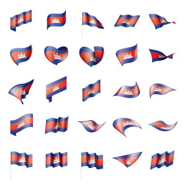 Kamboçya bayrağı, vektör çizim