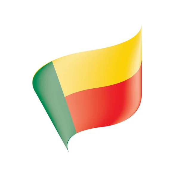 Bandiera del Benin, illustrazione vettoriale — Vettoriale Stock
