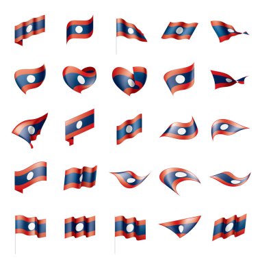 Laos bayrağı, vektör illüstrasyonu