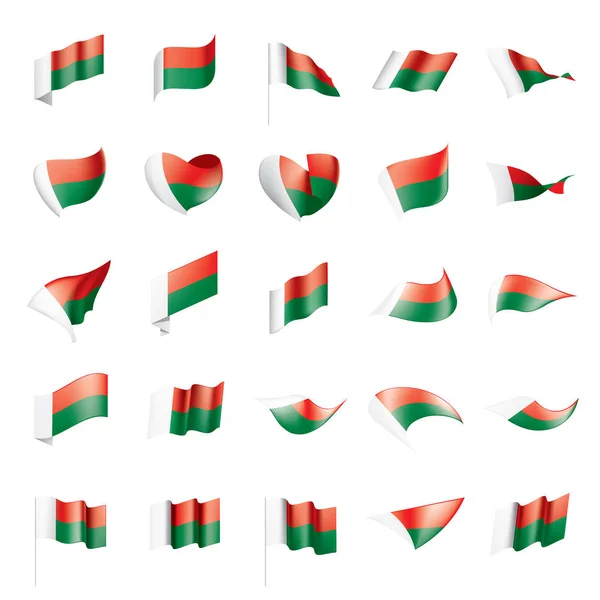 Прапор Мадагаскару, Векторні ілюстрації — стоковий вектор