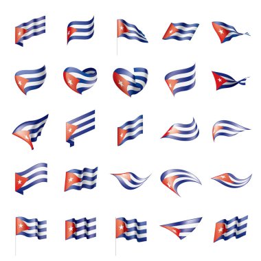 Küba bayrağı, vektör illüstrasyonu