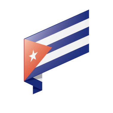 Küba bayrağı, vektör illüstrasyonu