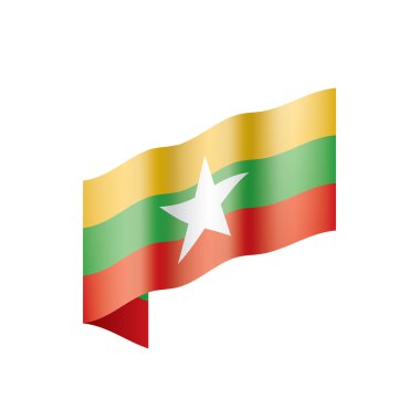 Myanmar bayrağı, vektör çizim