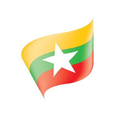 Myanmar bayrağı, vektör çizim