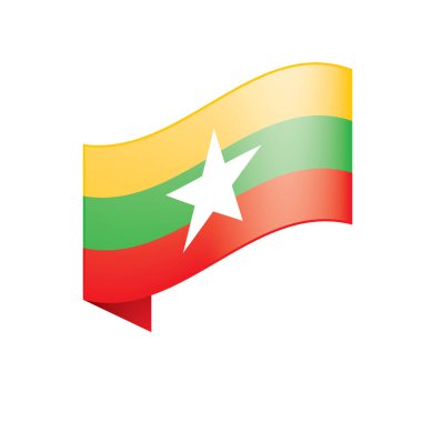 Myanmar bayrağı, vektör çizim