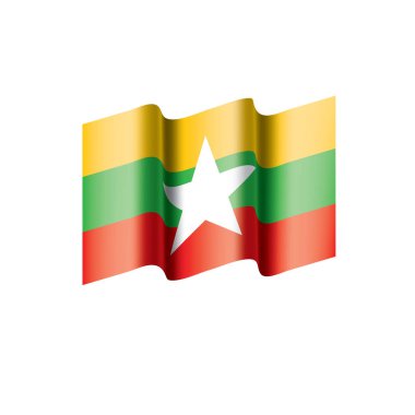Myanmar bayrağı, vektör çizim