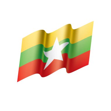 Myanmar bayrağı, vektör çizim