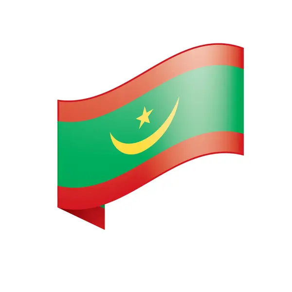 毛里塔尼亚旗子, 媒介例证 — 图库矢量图片