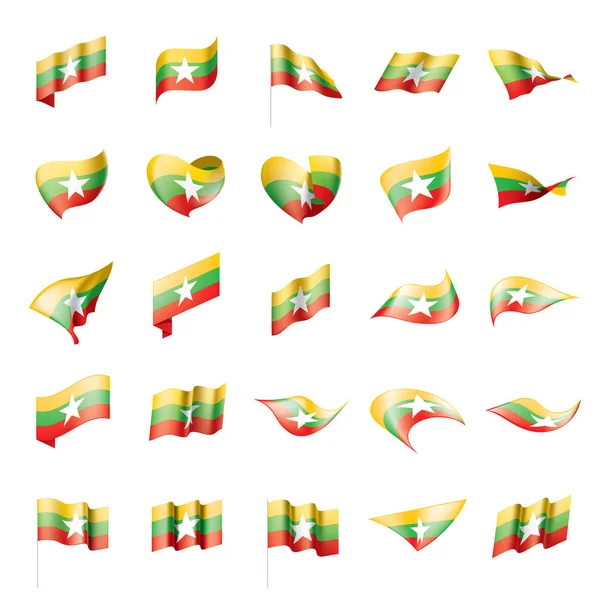 Myanmar Flagge, Vektorillustration — Stockvektor