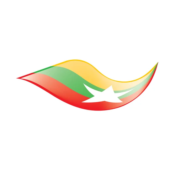 Myanmar flag, vector illustration — Stock Vector