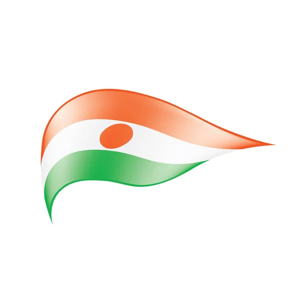 Nigers flagga, vektorillustration — Stock vektor
