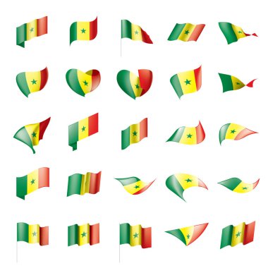Senegal bayrağı, vektör illüstrasyonu