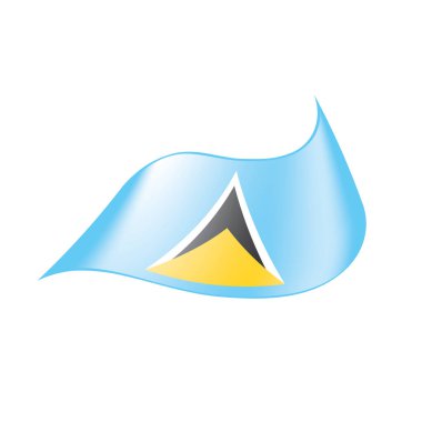 Saint Lucia bayrak, vektör çizim