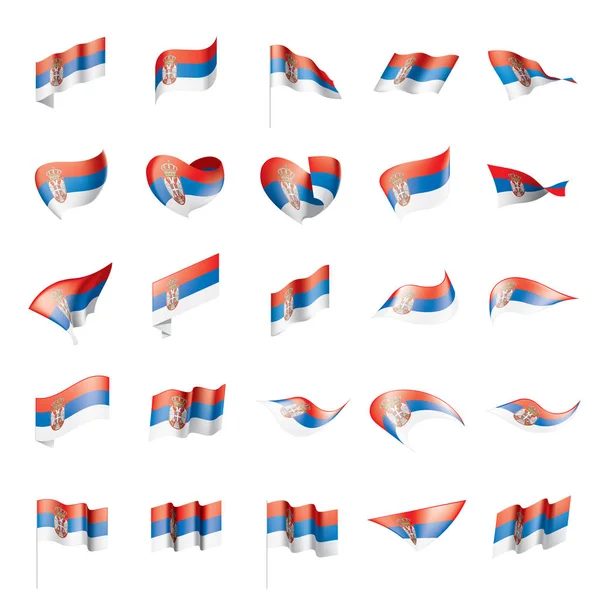 Vlag van Servië, vectorillustratie — Stockvector