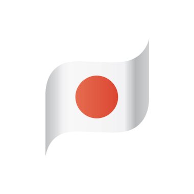 Japonya bayrağı, vektör illüstrasyonu