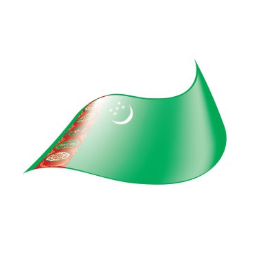 Türkmenistan bayrağı, vektör çizim