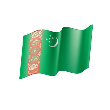 Türkmenistan bayrağı, vektör çizim
