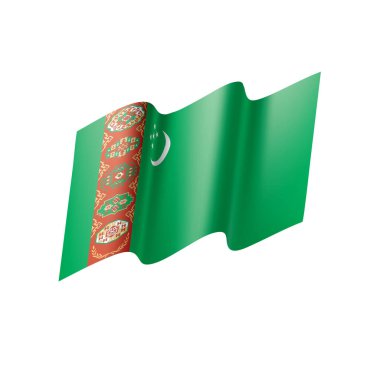 Türkmenistan bayrağı, vektör çizim