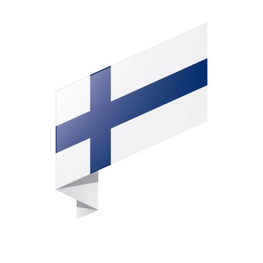 Finlandiya bayrağı, vektör illüstrasyonu