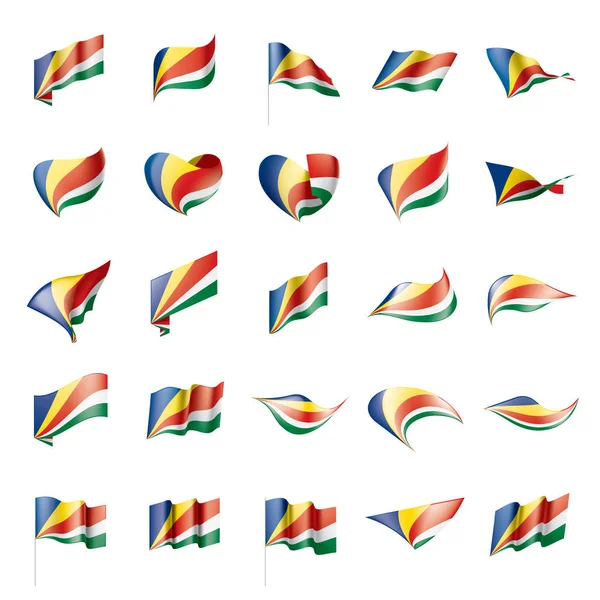 Seyşel Adaları bayrağı, vektör çizim — Stok Vektör