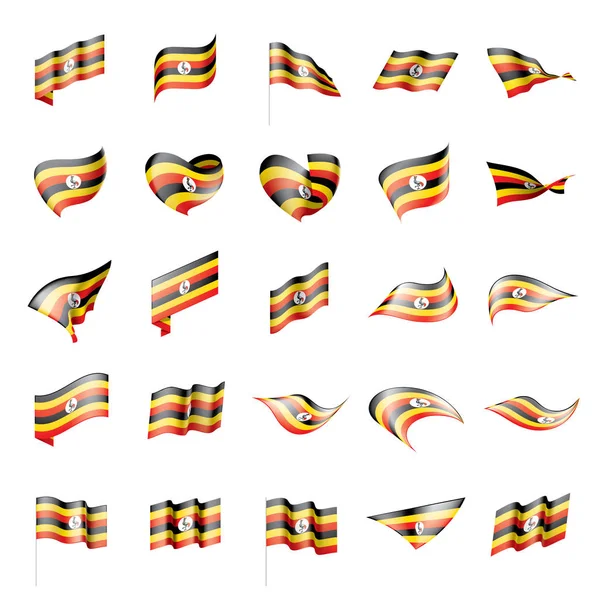 Bandera de Uganda, vector de ilustración — Archivo Imágenes Vectoriales