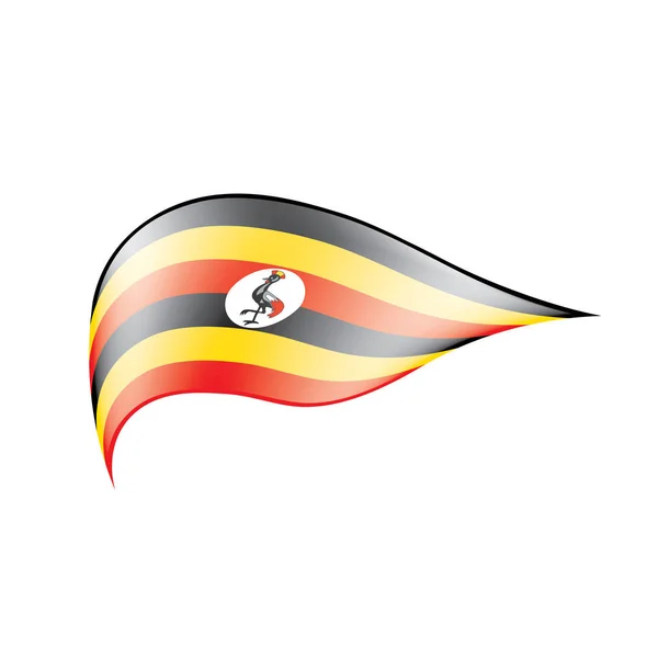 Ugandas Flagge, Vektorabbildung — Stockvektor