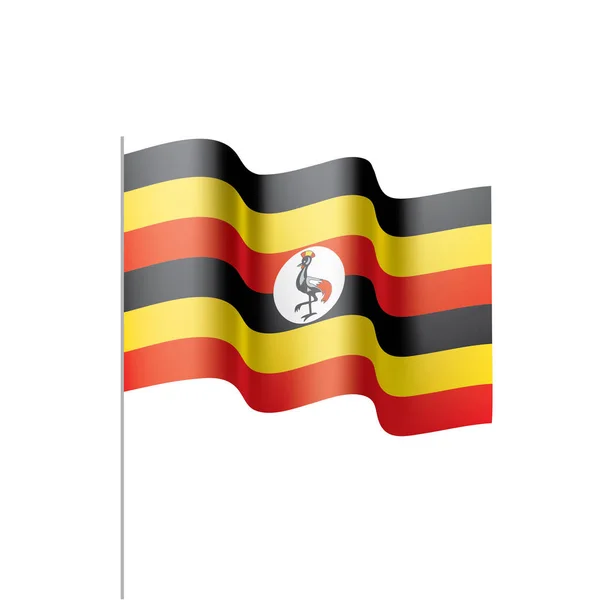 Ugandas Flagge, Vektorabbildung — Stockvektor