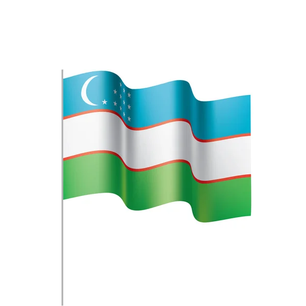 ウズベキスタンの国旗、ベクトル イラスト — ストックベクタ
