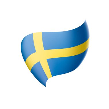 İsveç bayrağı, vektör illüstrasyonu
