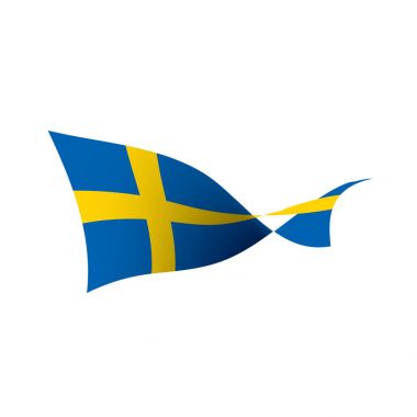 İsveç bayrağı, vektör illüstrasyonu