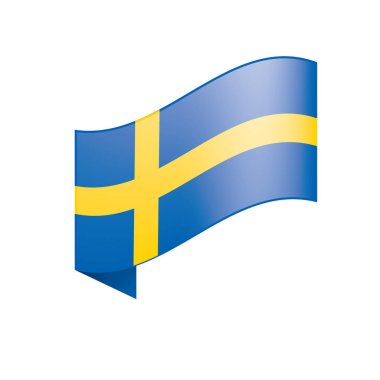 İsveç bayrağı, vektör illüstrasyonu
