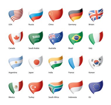 G20 bayrakları kümesi vektör