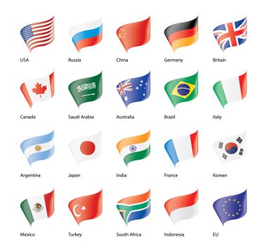 G20 bayrakları kümesi vektör